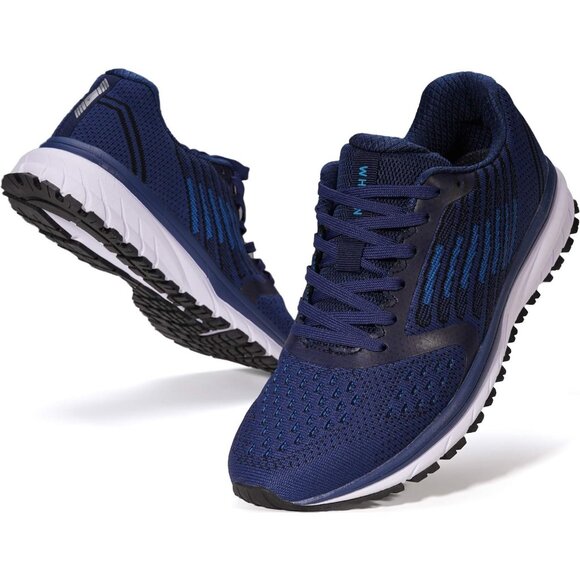 Men's Dark Navy Blue Supportive Running Walking Jogging Athletic Sneakers Shoes